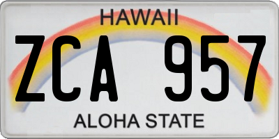 HI license plate ZCA957