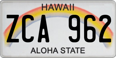 HI license plate ZCA962