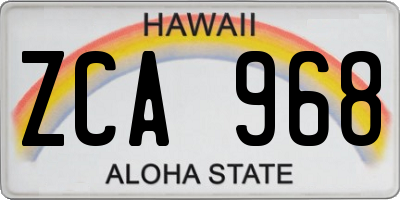 HI license plate ZCA968