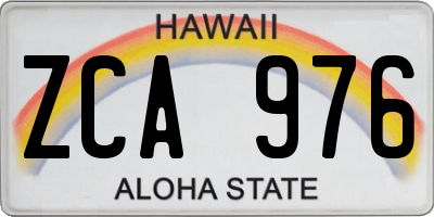 HI license plate ZCA976