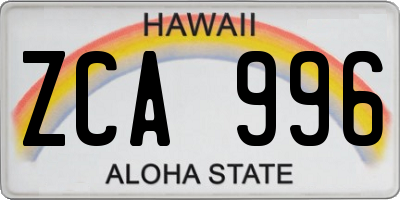 HI license plate ZCA996