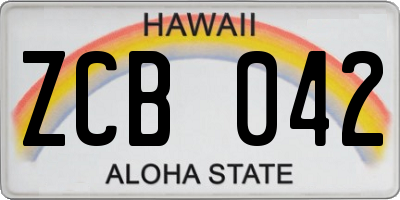 HI license plate ZCB042