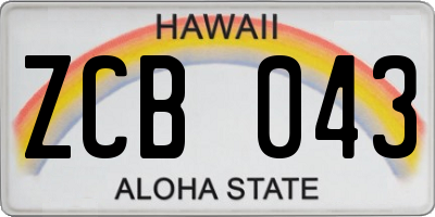 HI license plate ZCB043