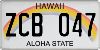 HI license plate ZCB047