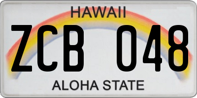 HI license plate ZCB048