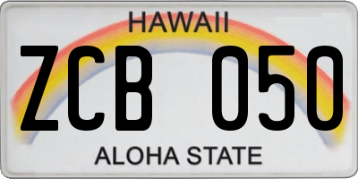 HI license plate ZCB050