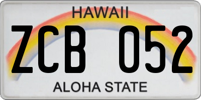 HI license plate ZCB052