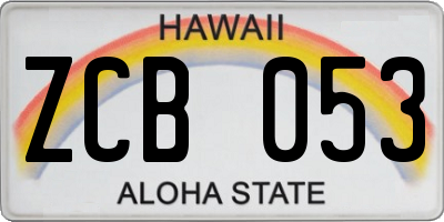HI license plate ZCB053