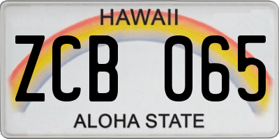 HI license plate ZCB065