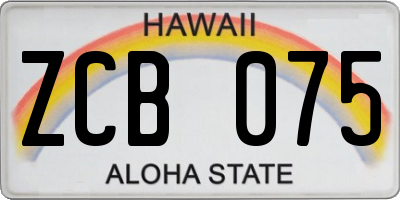 HI license plate ZCB075