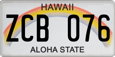 HI license plate ZCB076