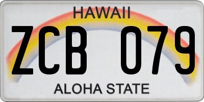 HI license plate ZCB079