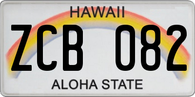 HI license plate ZCB082