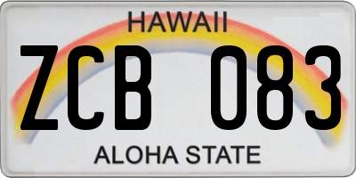 HI license plate ZCB083