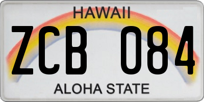 HI license plate ZCB084
