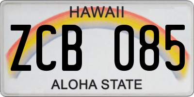 HI license plate ZCB085