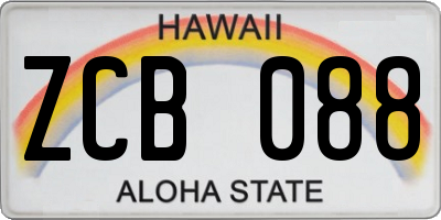 HI license plate ZCB088