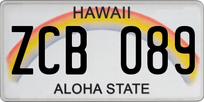 HI license plate ZCB089