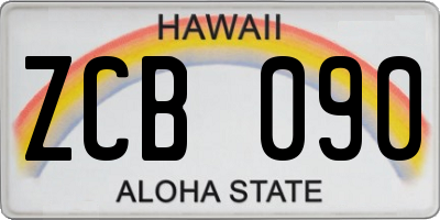 HI license plate ZCB090