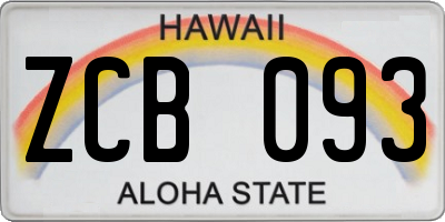 HI license plate ZCB093