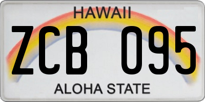 HI license plate ZCB095