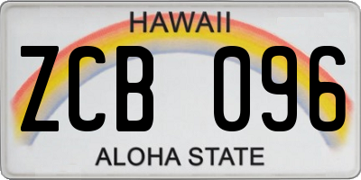 HI license plate ZCB096