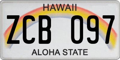 HI license plate ZCB097