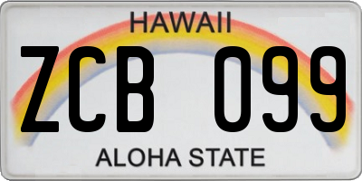 HI license plate ZCB099