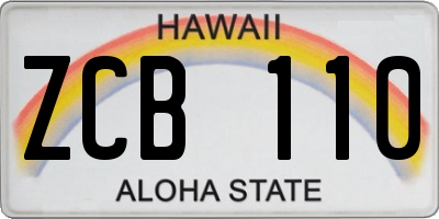 HI license plate ZCB110