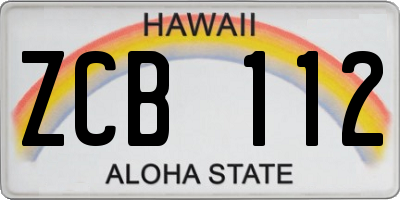 HI license plate ZCB112
