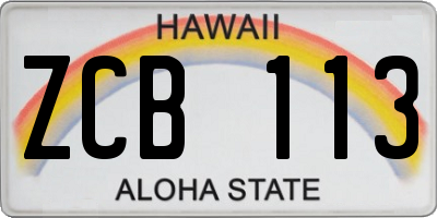 HI license plate ZCB113