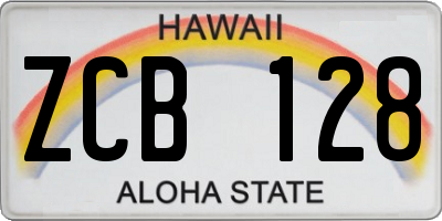 HI license plate ZCB128