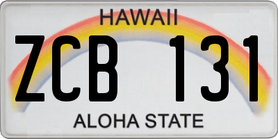 HI license plate ZCB131
