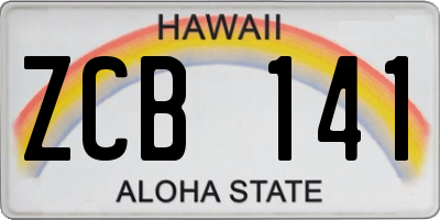 HI license plate ZCB141