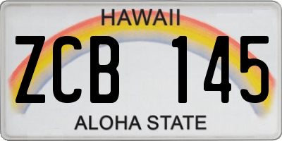 HI license plate ZCB145