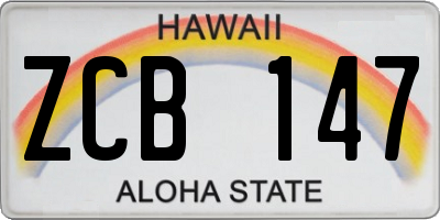 HI license plate ZCB147