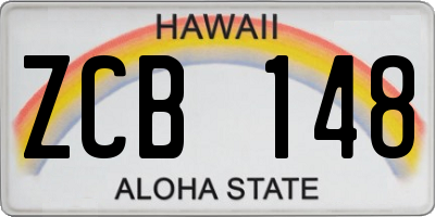 HI license plate ZCB148
