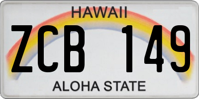 HI license plate ZCB149
