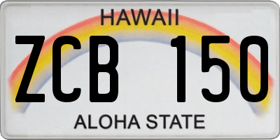 HI license plate ZCB150