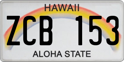 HI license plate ZCB153