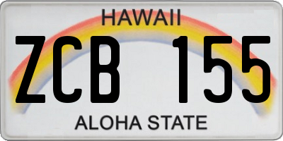 HI license plate ZCB155