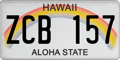 HI license plate ZCB157
