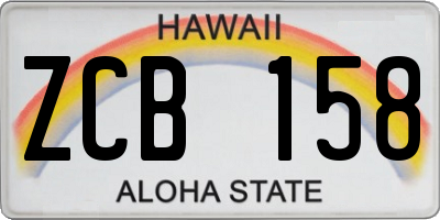 HI license plate ZCB158