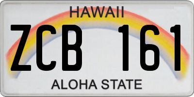HI license plate ZCB161