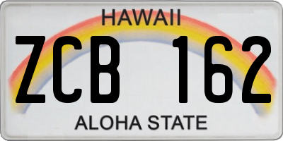HI license plate ZCB162