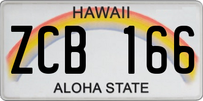 HI license plate ZCB166