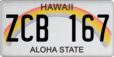 HI license plate ZCB167