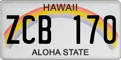 HI license plate ZCB170