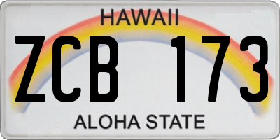 HI license plate ZCB173