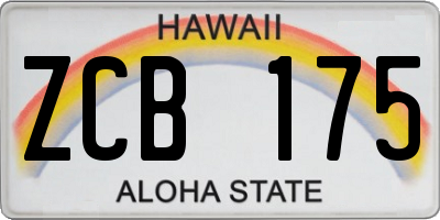 HI license plate ZCB175